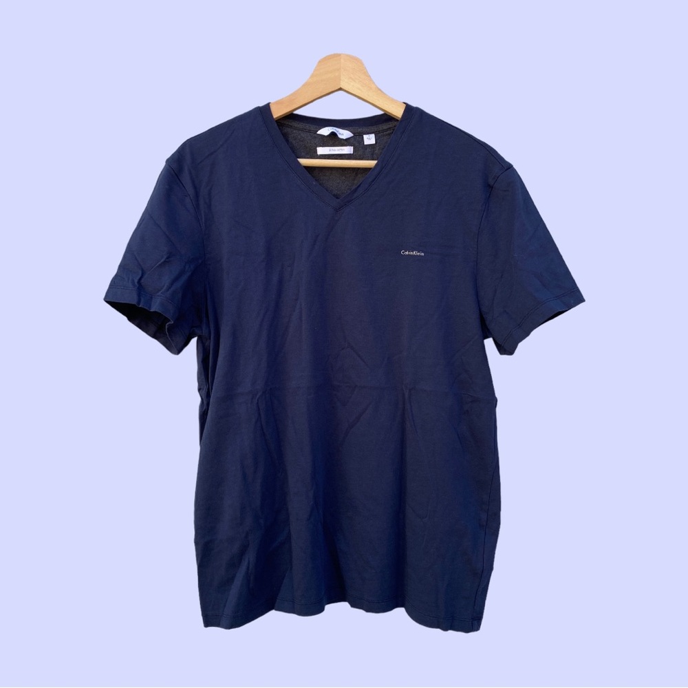 Calvin Klein Navy Blue V-Neck MEDIUM